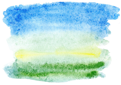 Watercolor abstract landscape.Sky and meadow.Aquatic blotch background.Watercolor hand drawn illustration.