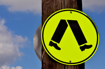 Pedestrian road sign and symbol