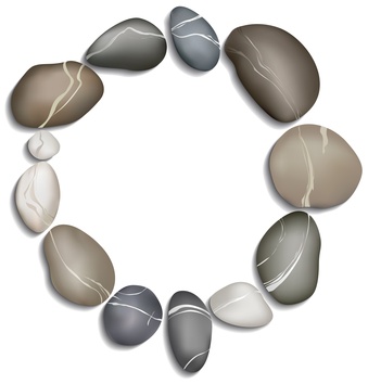 Circle of pebbles background
